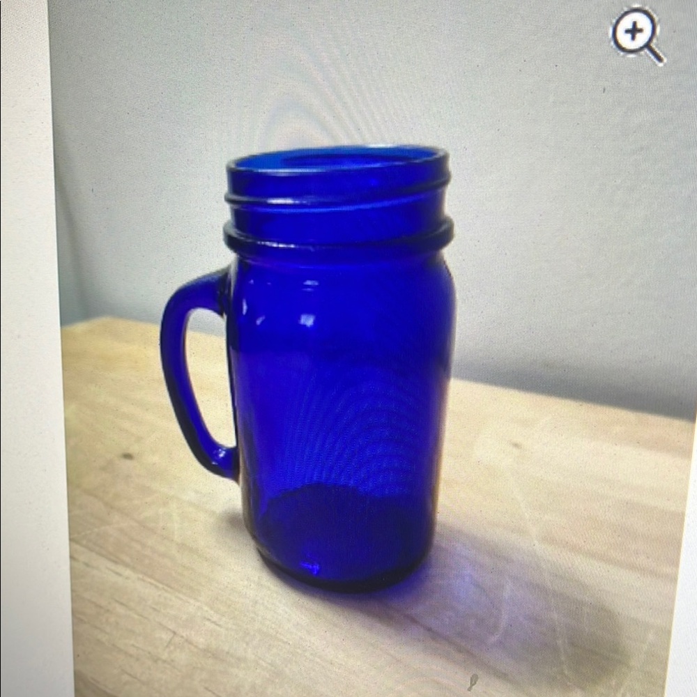 Blue Glass Mason Jar Mug